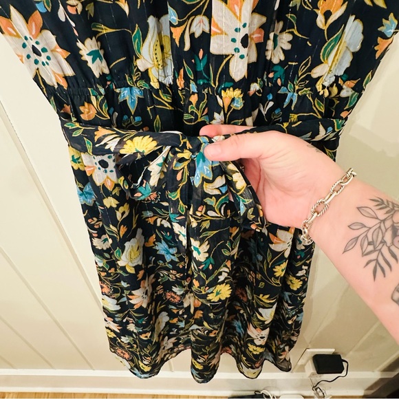 Women’s Ann Taylor Factory Black Floral Halter Neck Midi Dress, Size L, NWT - Picture 6 of 12